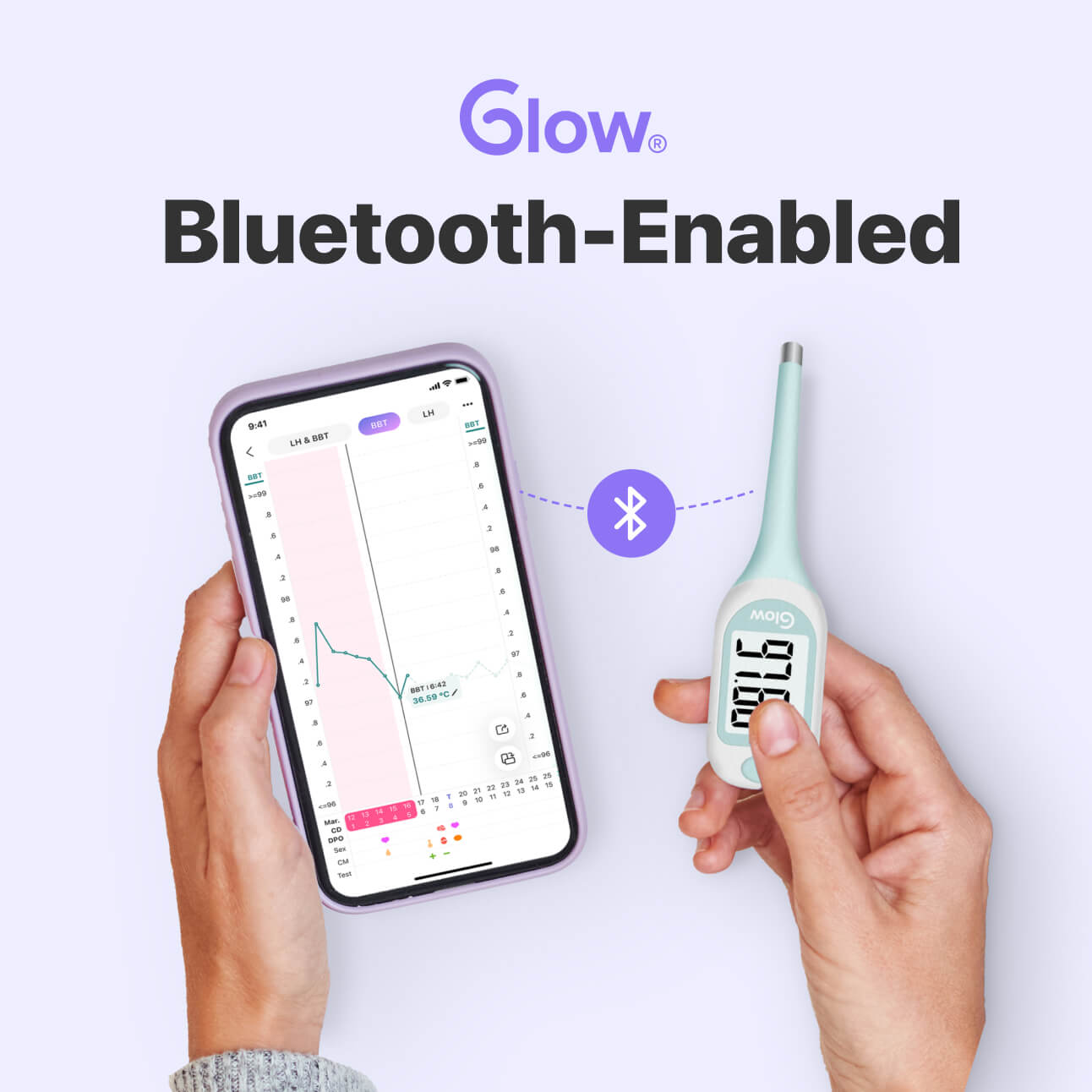 Glow Basal Body Thermometer for High Precision BBT Tracking - Glow