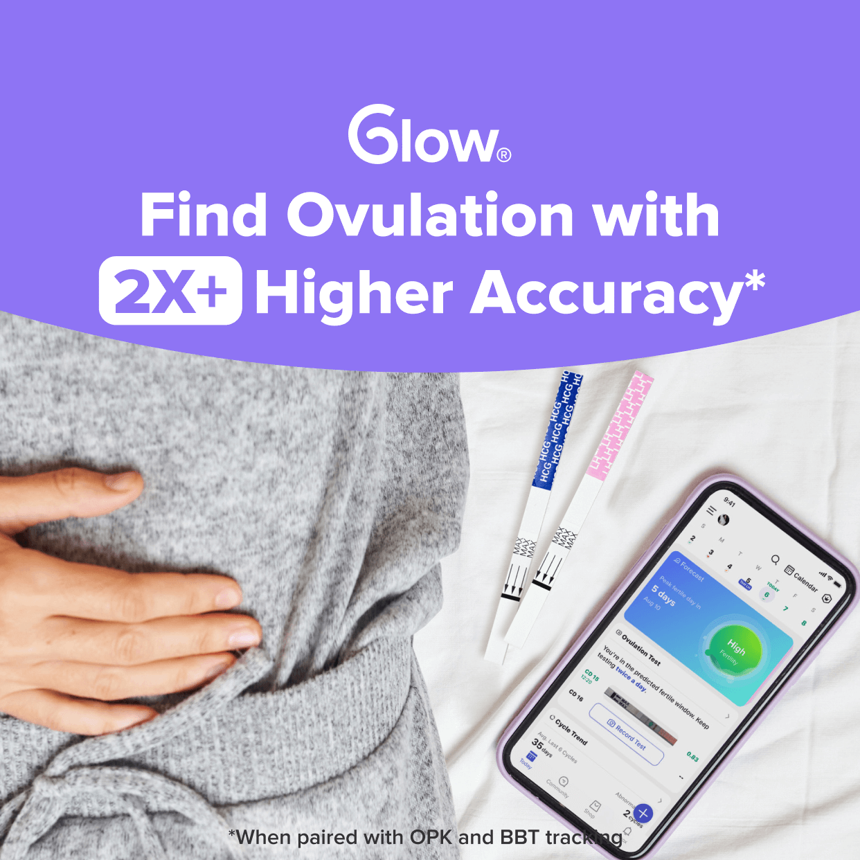 Basal Thermometer, Ovulation & Pregnancy Tests Bundle