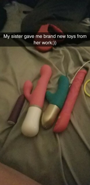 Perks of having a sister that works at adam and eve... free brand new toys!!  - Glow Community